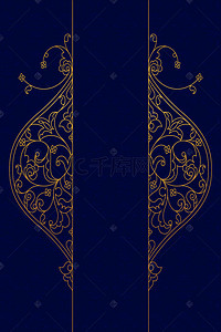 金色花纹欧式背景图片_蓝色欧式花纹图案H5背景素材