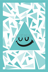 公益海报背景图片_5.8世界微笑日三角形海报背景