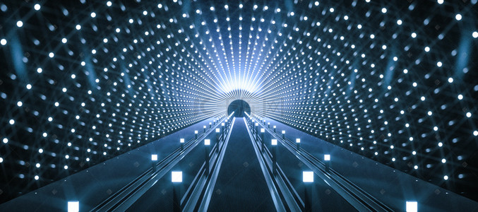 C4D立体简约隧道空间为了科技穿越通用