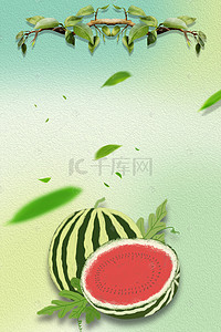 美味西瓜背景图片_淡绿色背景上的西瓜