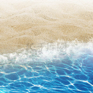 背景图片_淘宝夏季清新海边沙滩海水背景图