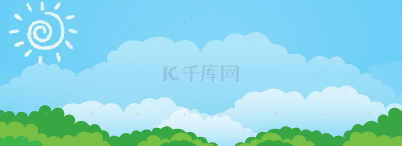 树林banner背景图片_清新夏日蓝色banner