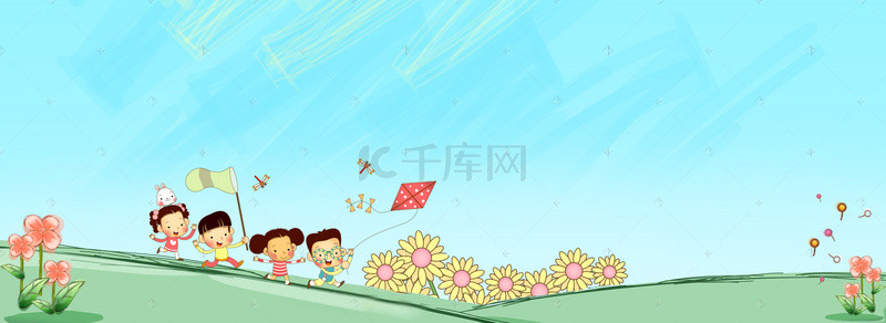 放风筝图片素材下载背景图片_放风筝的小孩banner背景