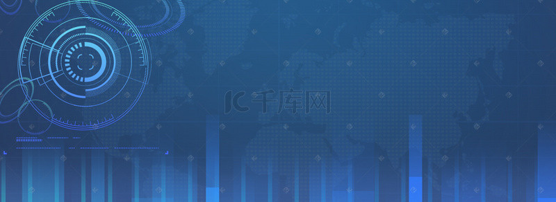 x展架蓝色模板背景图片_招聘创意商务科技蓝色背景