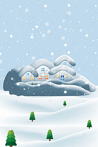 卡通冬天24节气大雪海报
