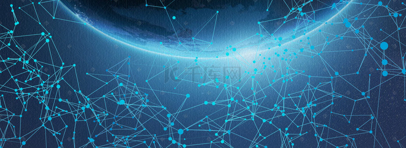 蓝色科幻地球背景图片_公司科技科幻蓝色商务背景海报