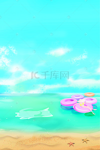 简单夏季沙滩海边背景