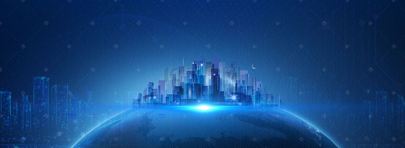 城市建筑展板背景图片_科技抽象城市建筑banner背景