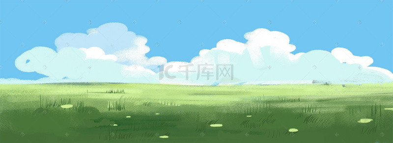 卡通夏天背景图片_卡通晴朗的野外背景