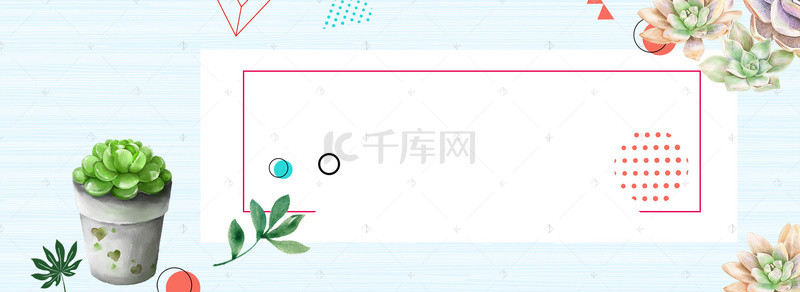 创意海报绿背景图片_创意多肉植物banner海报