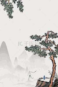 复古工笔画花朵背景图片_中国风复古工笔画海报背景