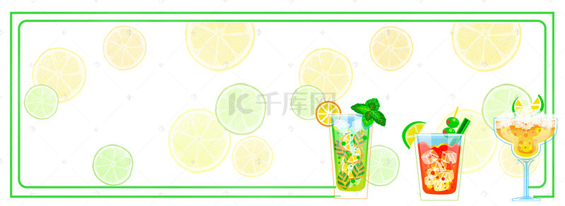 柠檬汁饮料图片背景图片_夏季饮料小清新简约文艺白色背景