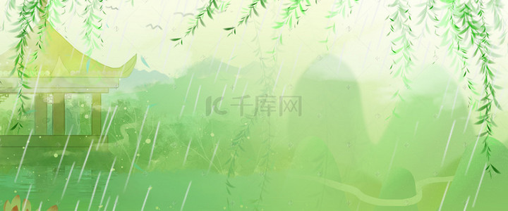 植花卉背景图片_清明节踏青春季绿植花卉绿色背景