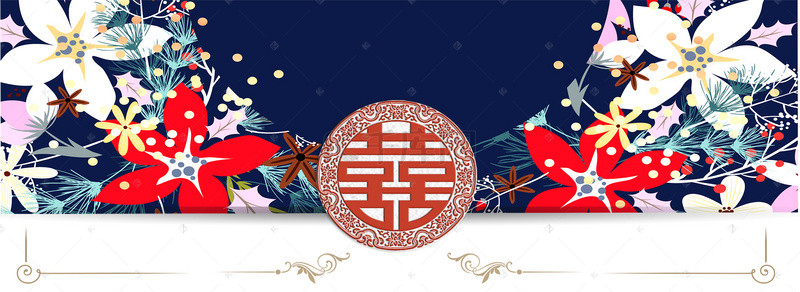 中国风红色喜庆结婚邀请函banner