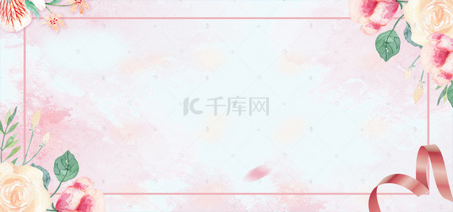 手绘清新花朵创意banner