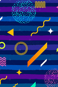 时尚潮流几何素材背景图片_UI素材波浪线紫色矢量背景