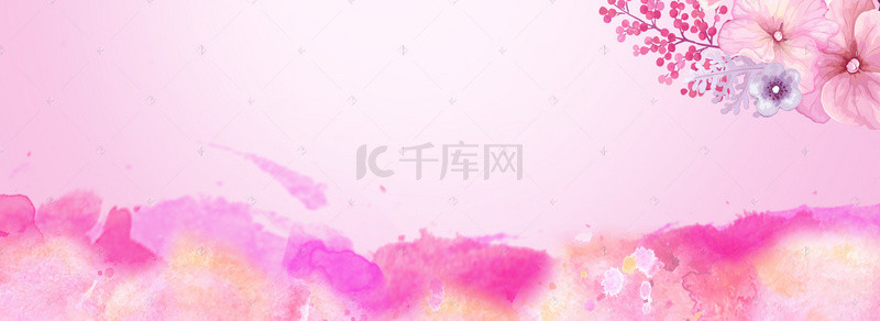 背景彩绘背景图片_彩绘清新创业粉色系banner