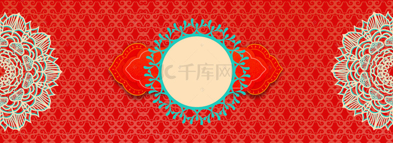 古典浪漫背景图片_婚礼古典中国风喜庆红色banner