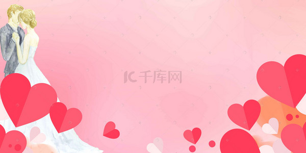 214浪漫情人节背景图片_214浪漫情人节卡通插画简约banner
