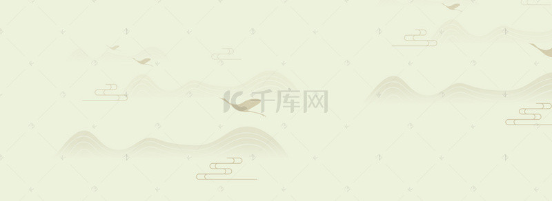 水花平面背景图片_简约中国风淡黄色手绘平面banner