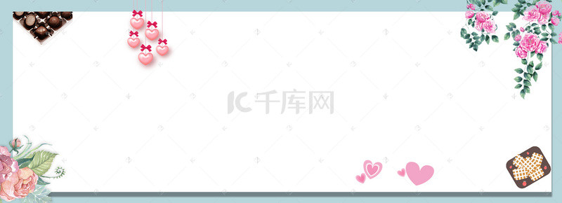 蓝色甜蜜糖果信封淘宝banner