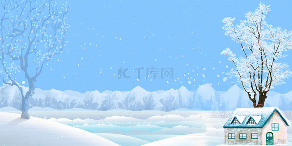 雪天树挂背景图片_白雪茫茫的冬季背景