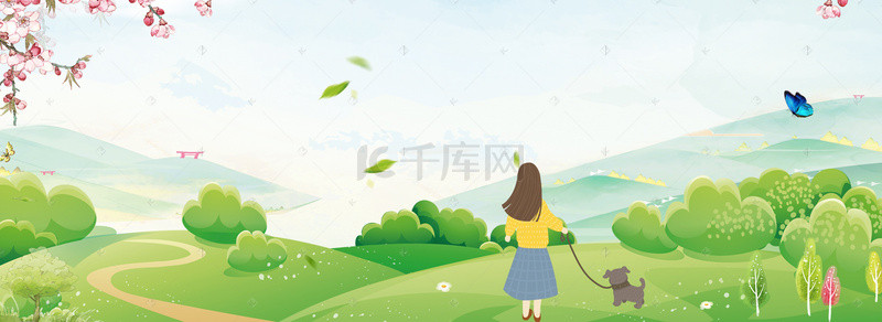风景背景图片_清新绿色banner