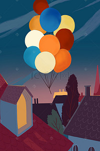 梦幻背景气球背景图片_彩色气球漂浮梦幻背景