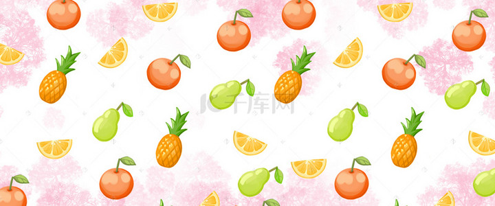 菠萝水果海报背景图片_六月黄色菠萝水果海报背景