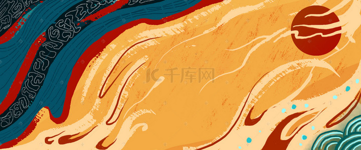 中国风神话背景图片_新式中国风传说艺术罗盘宇宙
