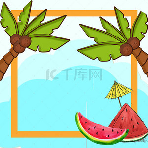 甜品促销海报背景图片_卡通手绘夏季上新甜品水果促销海报背景素材