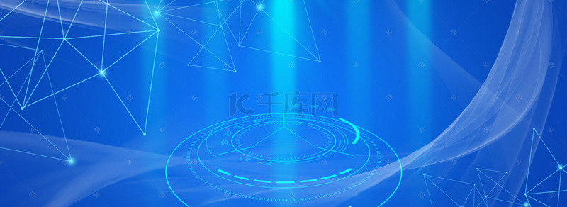 星空元素背景图片_蓝色光束科技元素光圈纹理banner