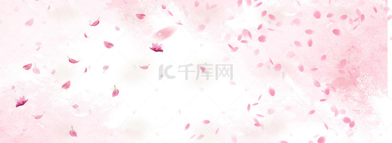 漂浮花瓣背景图片_漂浮花瓣清新电商浪漫Banner