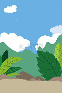 创意天气背景图片_绿色植物创意叶子装饰背景