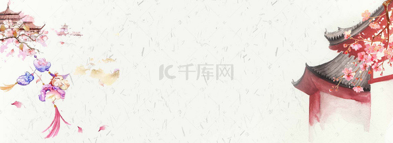 中式建筑水墨背景图片_创意合成中国风背景