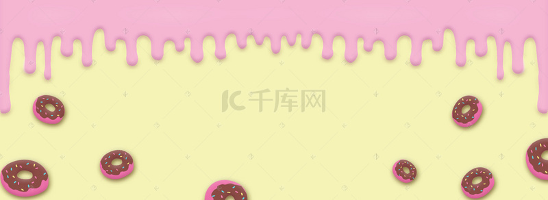 电商拼色背景图片_奶油风拼色甜甜圈电商banner