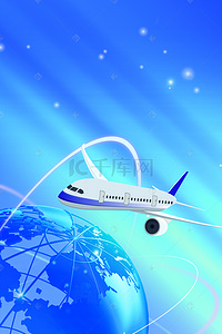 飞机背景图片_国际民航日公益设计PSD素材