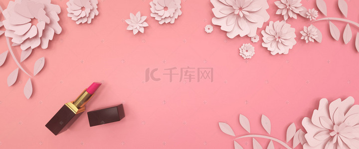 淘宝女王节背景图片_C4D风 女生节 花花 全屏海报背景