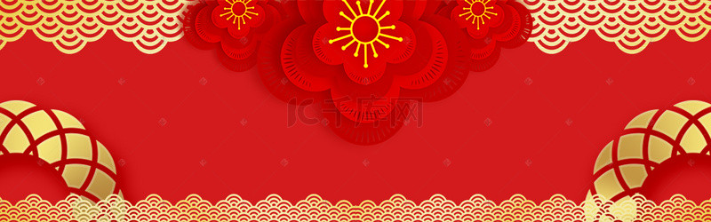 春晚背景图片_新年春节红色大气立体3d简约中国风背景banner