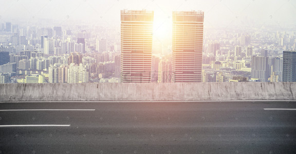 大气公路汽车背景图片_创意合成大气路面背景