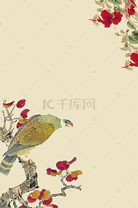 复古中国风工笔画背景模板