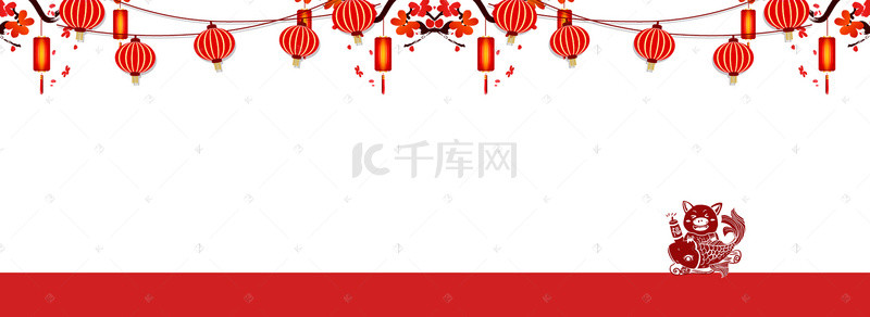 新春中国风白色电商海报背景