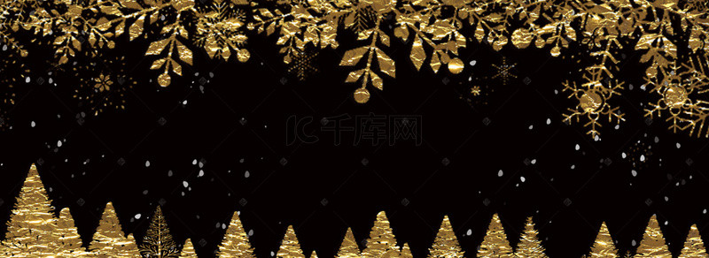 圣诞麋鹿背景图片_圣诞节黑金色简约banner