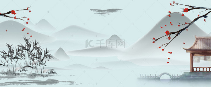 清新水墨中国风背景图片_中国风古典水墨背景banner