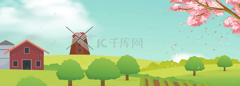 手绘农场背景banner