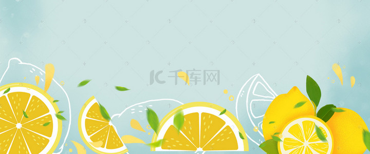 夏季降暑背景图片_降暑水果冰棍清凉饮料