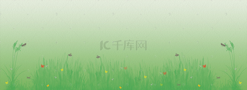 草花朵背景图片_清新春意手绘小草背景