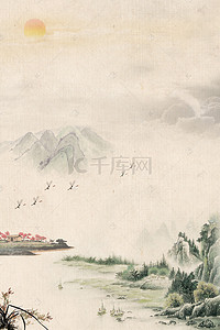 中国风纹理水墨背景图片_典雅质朴古风水墨中国风背景