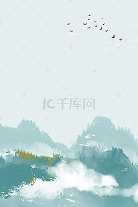 清明节复古psd分层banner