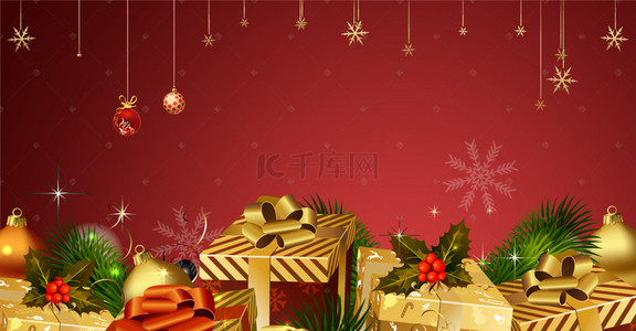 简约贺卡背景背景图片_圣诞节圣诞礼物装饰海报